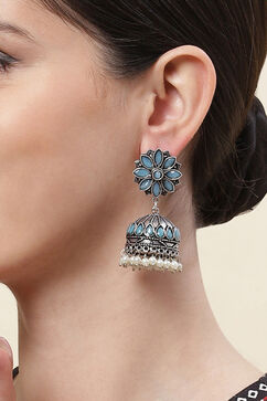 Blue Alloy Earrings image number 1