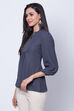 Teal Blue Poly Cotton Straight Top image number 3