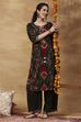 Blue Printed Viscose Blend A-Line Co-ord Set image number 0