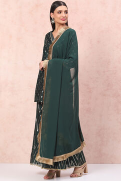 Green Art Silk Straight Suit Set image number 6