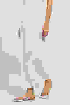 White Solid Straight Palazzos image number 2