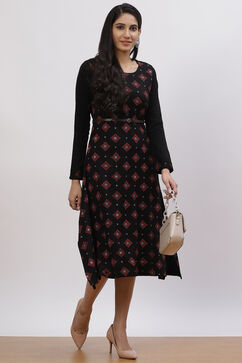 Black Acrylic Asymmetric Dress image number 4