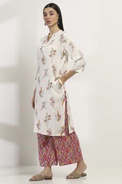 White Viscose Rayon Straight SET image number 3