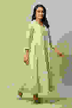 White Viscose Asymmetric Printed Dress image number 4