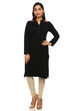 Black Straight Poly Cotton Kurta image number 0