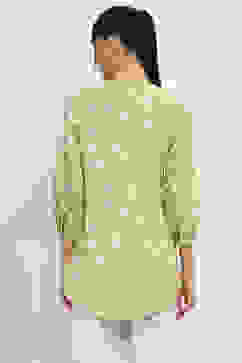 Olive Cotton Straight Kurti image number 3