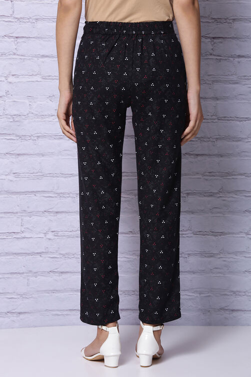 Black Viscose Straight Pants image number 5