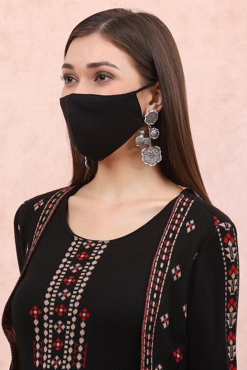 Black Cotton Mask image number 1