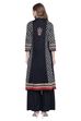 Black Kalidar Cotton Kurta image number 4