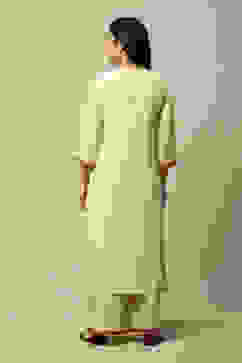 Ecru LIVA Straight Printed Kurta image number 3