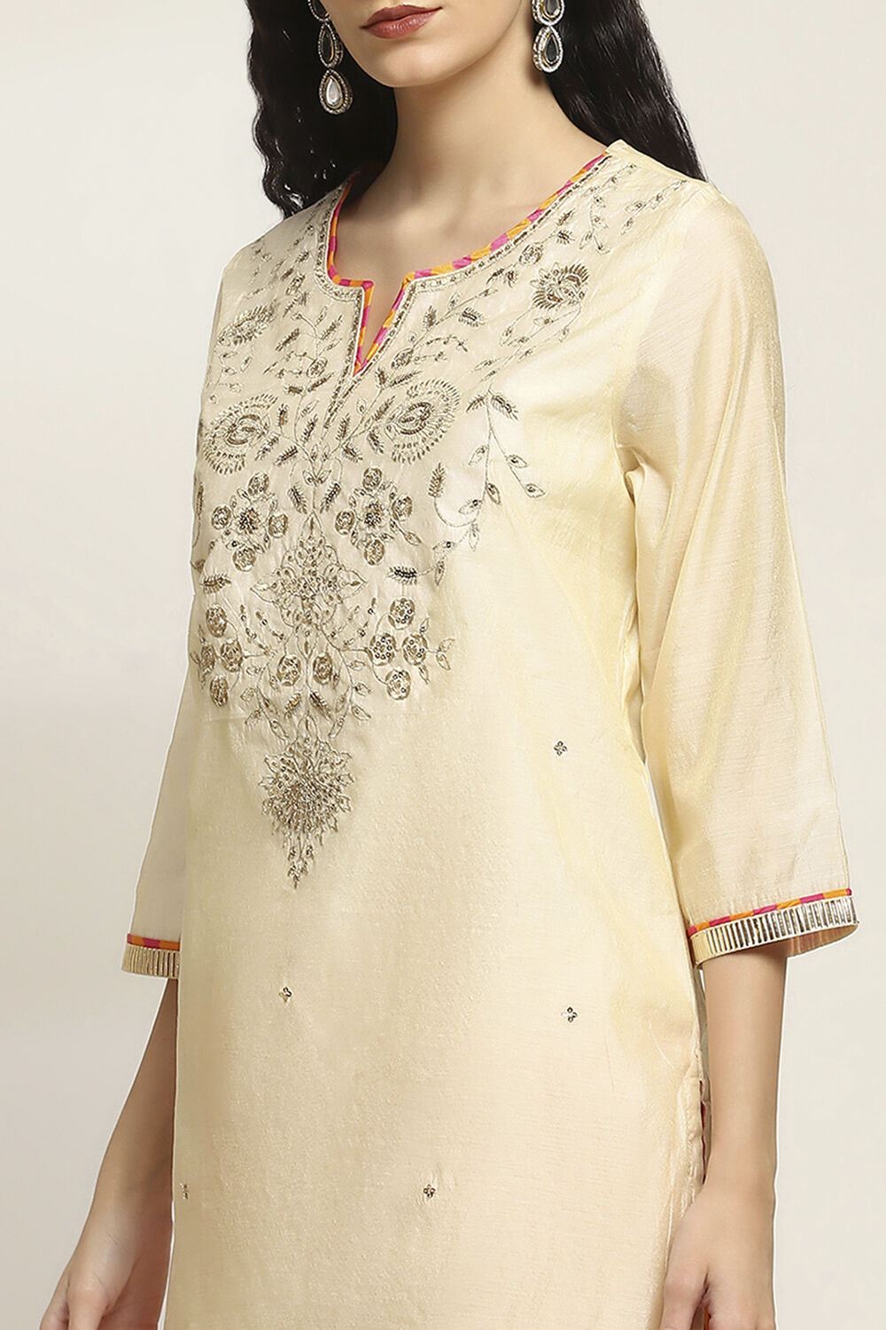 Gold Viscose Straight Set image number 1