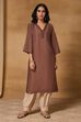 Teal Viscose Blend Straight Solid Kurta image number 6