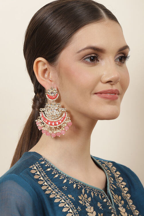 Pink Alloy Earrings image number 3