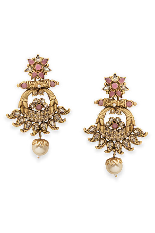 Pink Metal Brass Earring image number 0