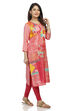 Peach Straight Viscose Kurta image number 2