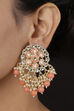 Peach Metal Brass Earrings image number 0