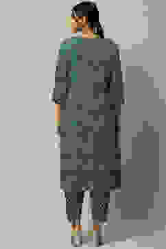 Blue Rayon Straight Suit Set image number 4