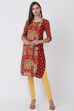 Rust Viscose Straight Kurta image number 1