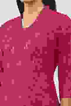 Pink Viscose Rayon Kurta Pants Set image number 1