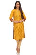 Yellow Cotton Straight Kurta image number 0