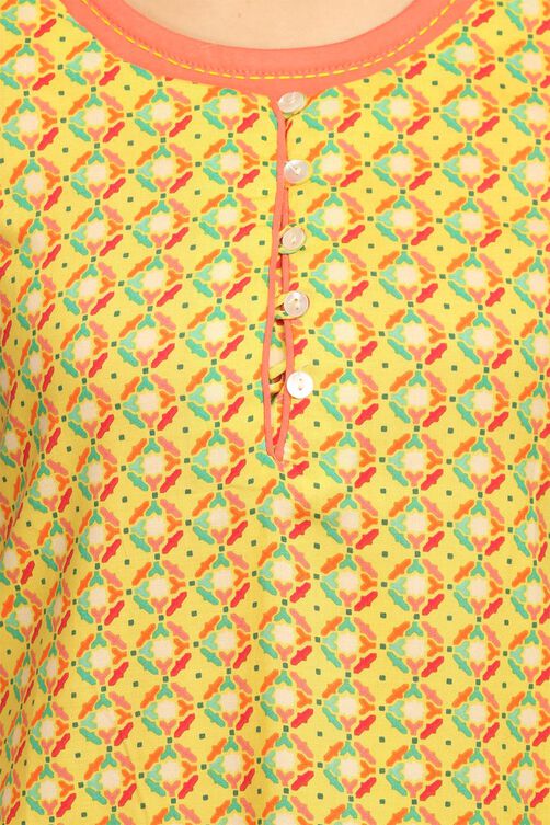 Yellow Asymmetric Viscose Rayon Indie Top image number 1