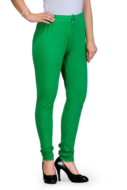 Green Cotton Leggings image number 1