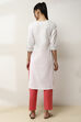 White Cotton Printed Straight Kurta image number 3