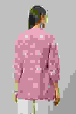 Lavender LIVA Straight Printed Top image number 3