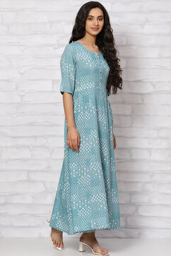 Grey LIVA Flared Dress image number 3