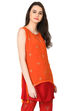 Orange A-Line Georgette Indie Top image number 2