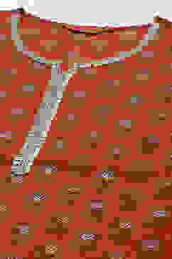 Orange LIVA Straight Printed Kurta image number 1