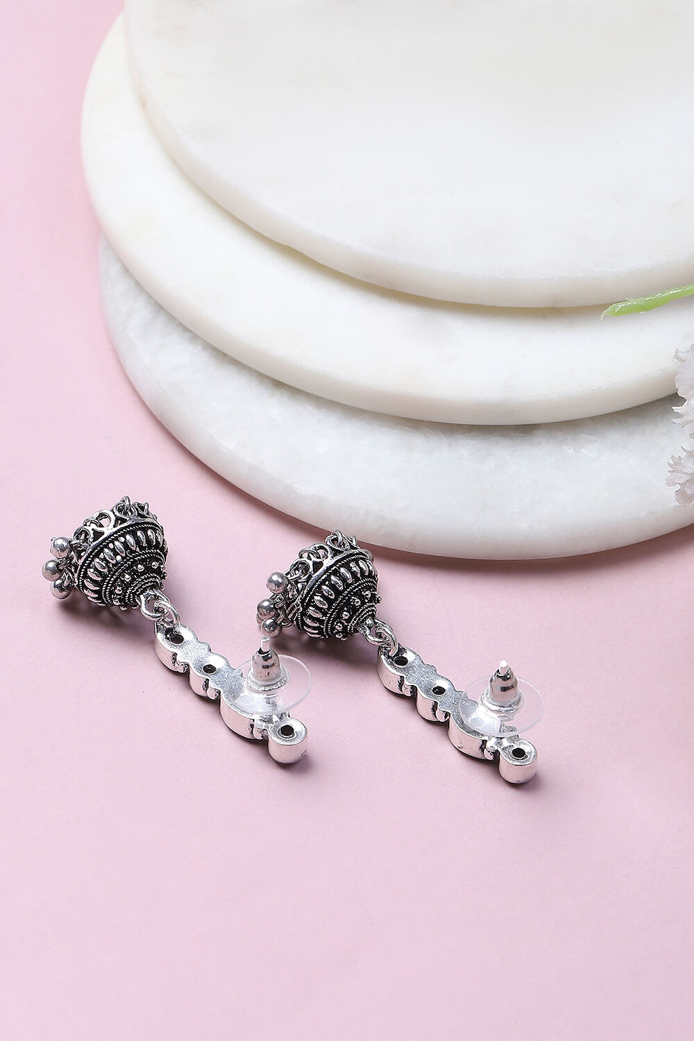 White Alloy Jhumkas image number 2