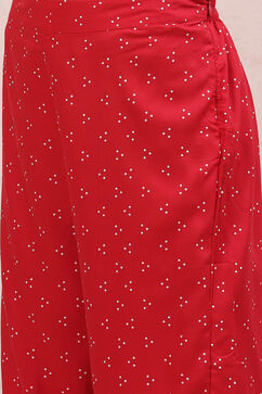 Red LIVA Palazzo Pants image number 1
