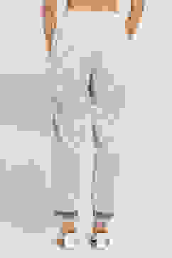 White and Blue Cotton Printed Regular Pants image number 5