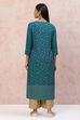 Dark Green Viscose Rayon Straight Kurta image number 4