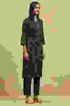 Brown Viscose Blend Printed Straight Kurta Pants Set image number 5