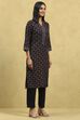 Brown Viscose Blend Printed Straight Kurta Pants Set image number 5