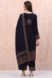 Navy Blue Art Silk Straight Suit Set image number 4