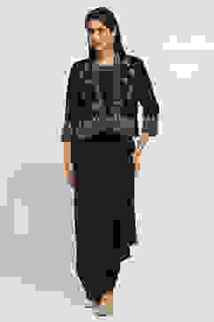 Black Viscose Blend Skirt Set image number 0