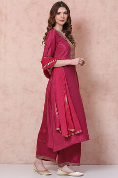 Wine Viscose A Line Suit Set image number 6