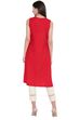 Red Cotton Straight Kurta image number 4