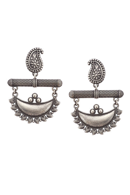 Silver Metal Brass Earrings image number 3