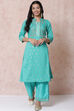 Green Art Silk Kalidar Kurta image number 0