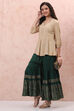 Green Art Silk Sharara Pants image number 4