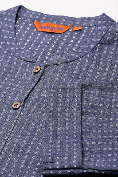 Blue Polyester Straight Kurta image number 1