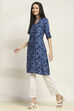 Indigo Viscose Rayon Printed Straight Kurta image number 2