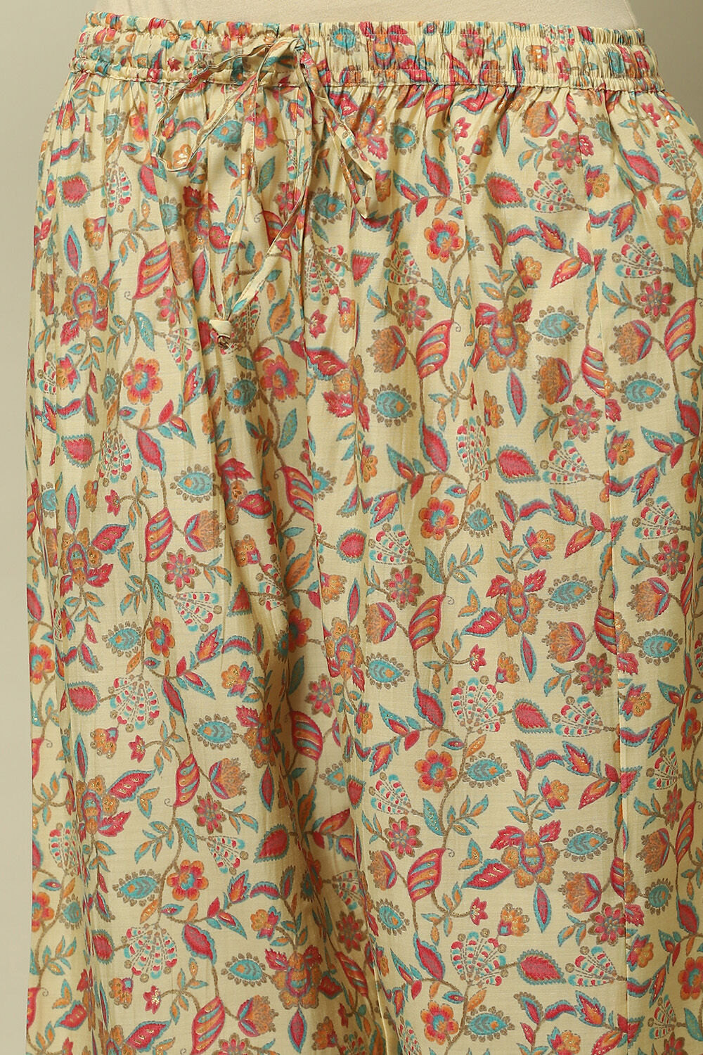 Ecru Viscose Blend Floral Printed Straight Co-ord Set image number 2