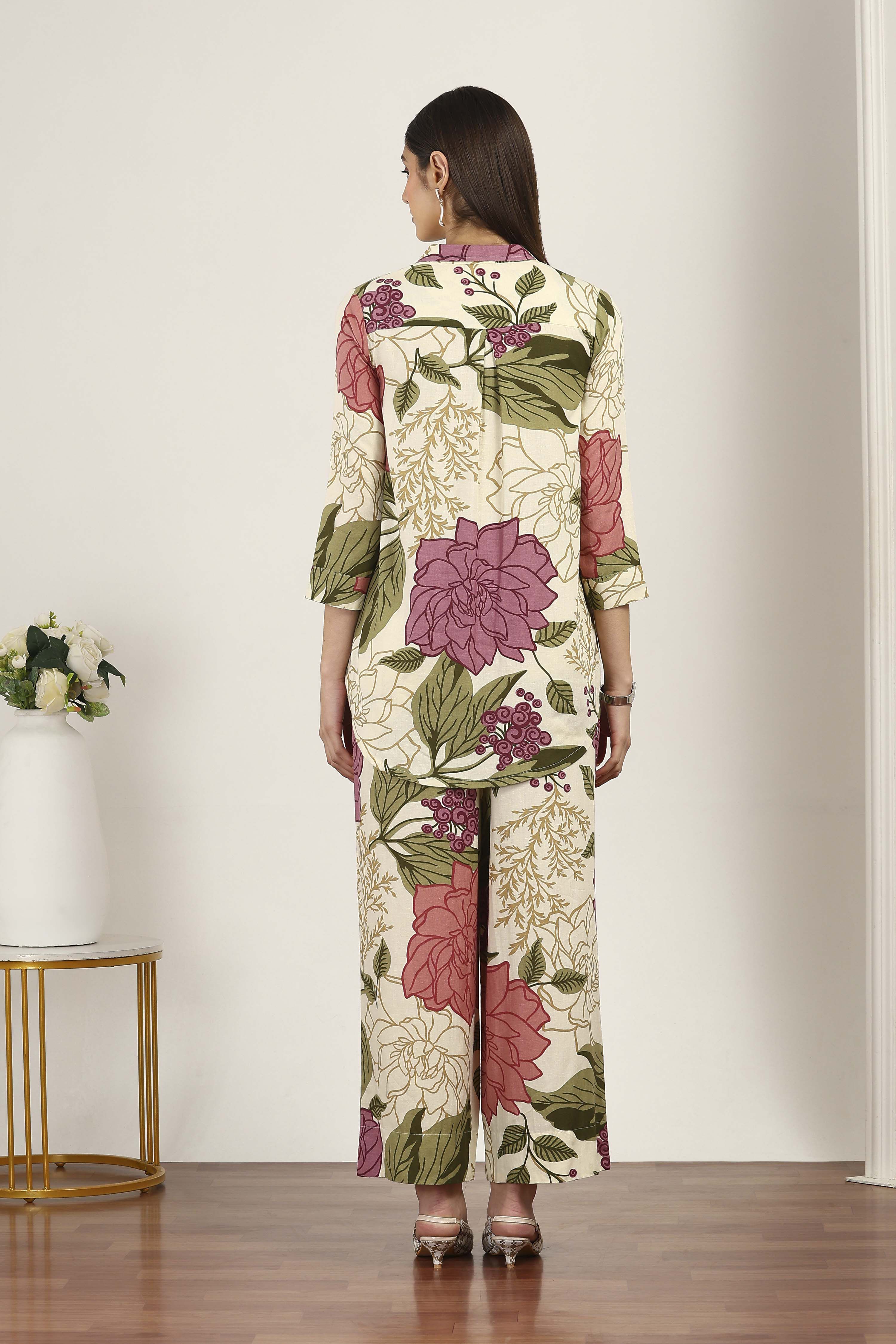 Beige Rayon & Cotton Flex Kurta Pants Set image number 5