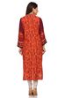 Orange Straight Cotton Kurta image number 3