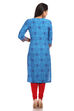 Blue Straight Cotton Kurta image number 1